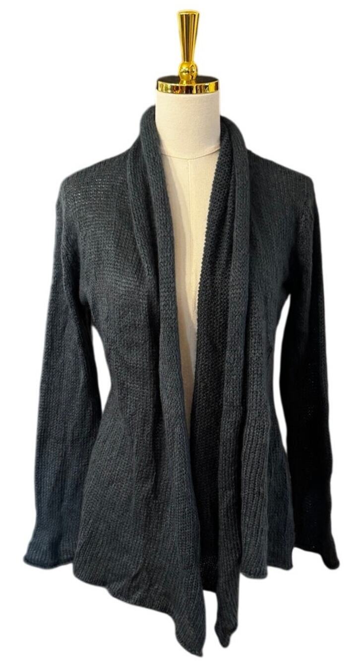 Wooden Ships "Glasgow" Wrap Cardigan Sweater Gray Teal Size S/M New with Tags